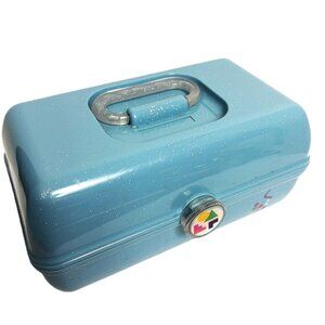 Caboodle Blue  Vtg Y2K Make Up Travel Cosmetic Case
